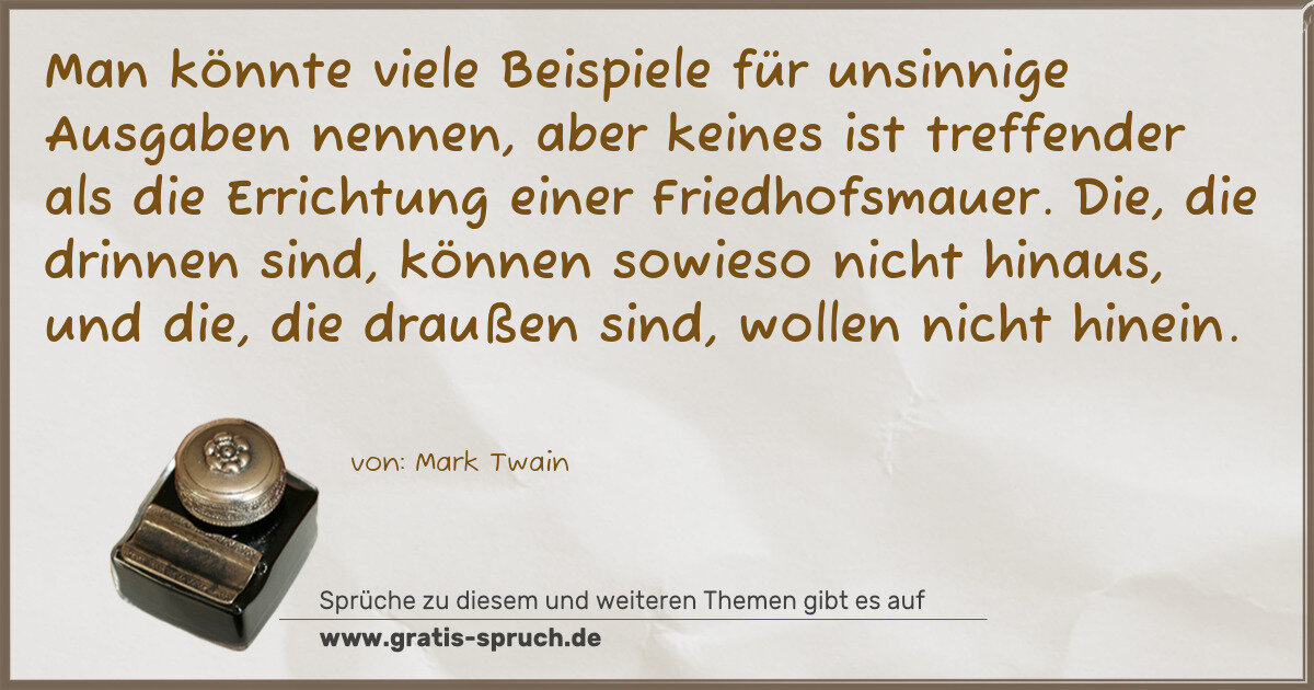 Spruchbild: Verschwendung