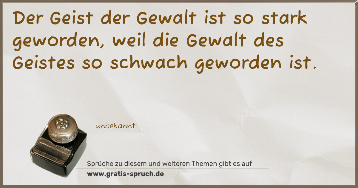 Spruchbild: Gewalt