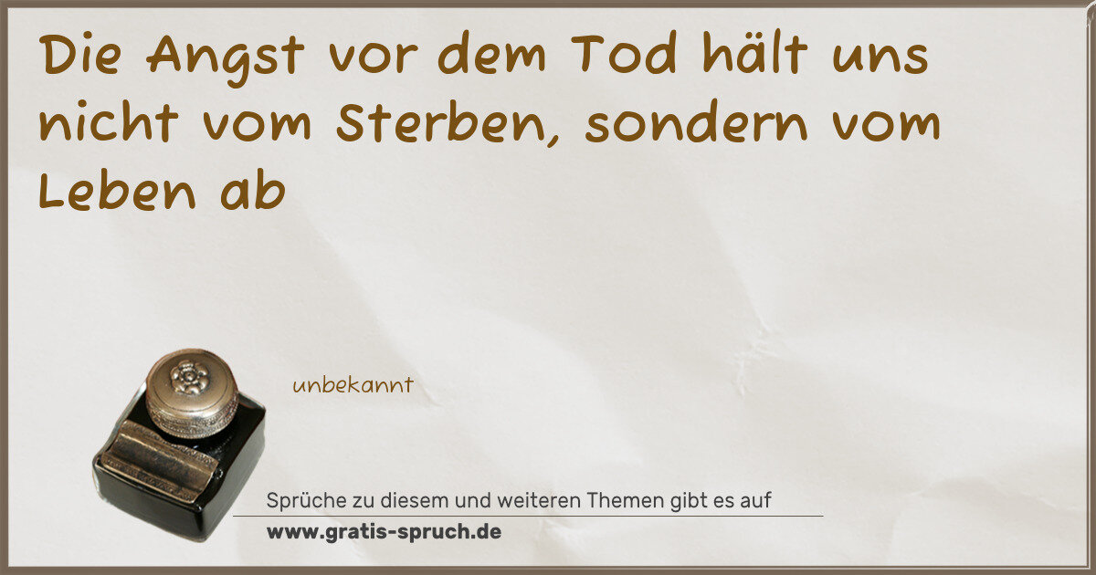 Spruchbild: Tot
