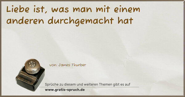 Spruch Visualisierung: Liebe ist, was man mit einem anderen durchgemacht hat