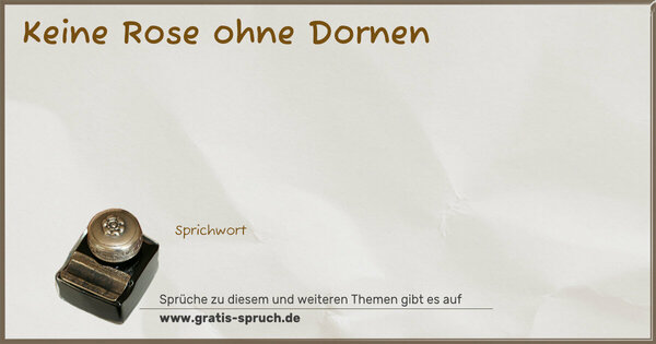 Spruch Visualisierung: Keine Rose ohne Dornen