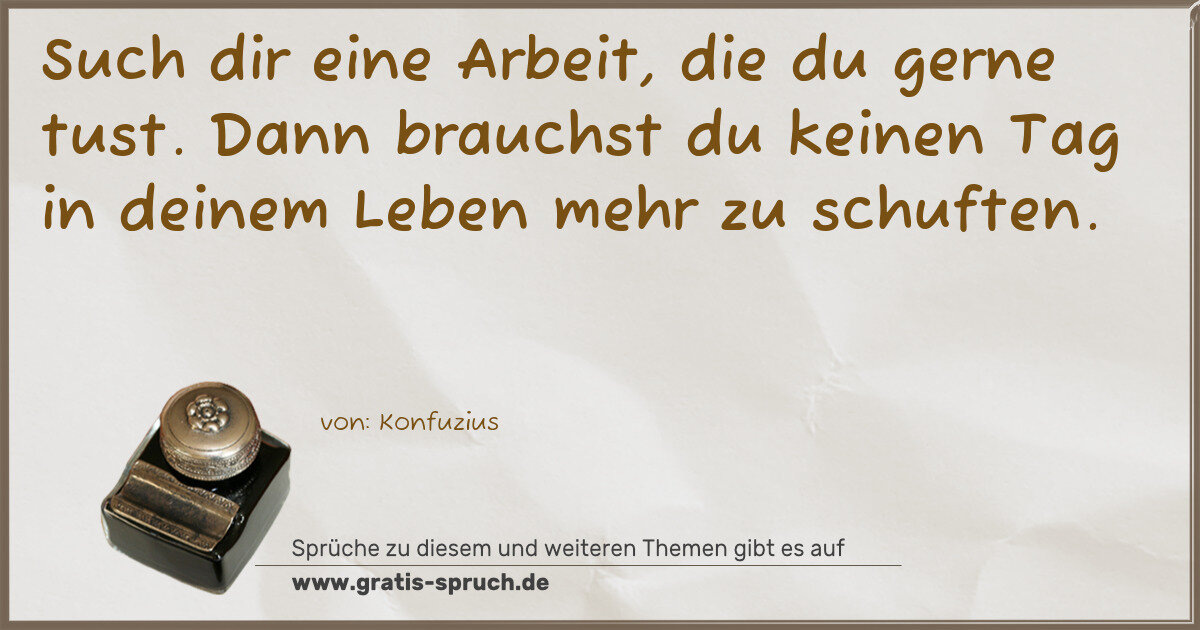 Spruchbild: Sprüche über Beruf
